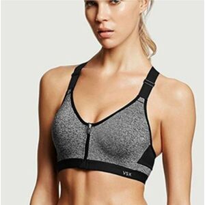 VICTORIA’S SECRET SPORT VSX Women’s Gray Black Incredible Sports Bra Size 36B